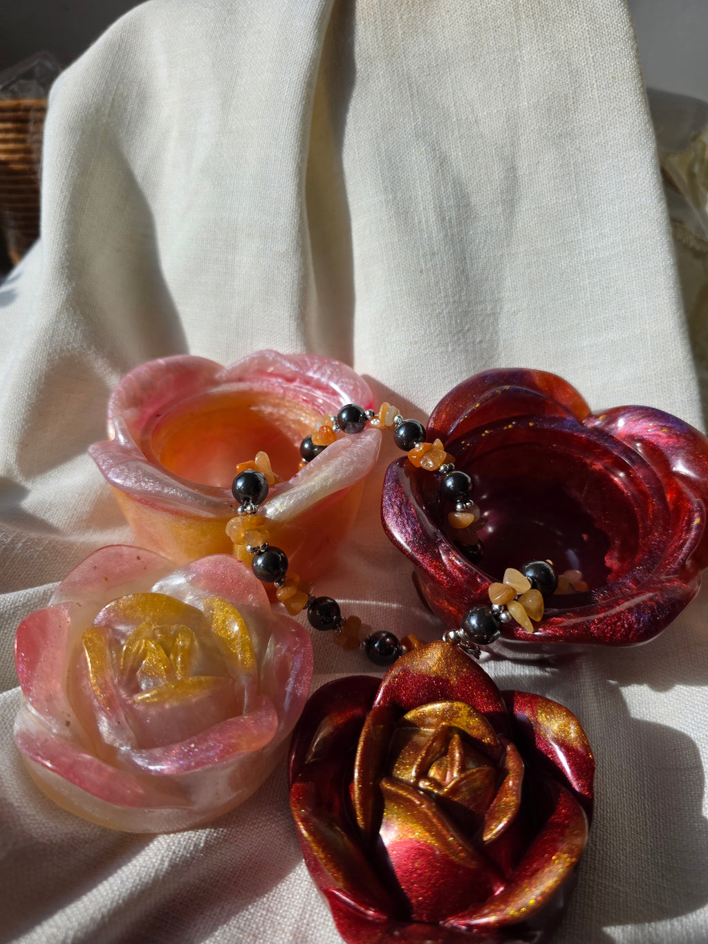 Rose Bloom Trinket Box | Handmade Resin Jewellery Box | Romantic Keepsake & Gift