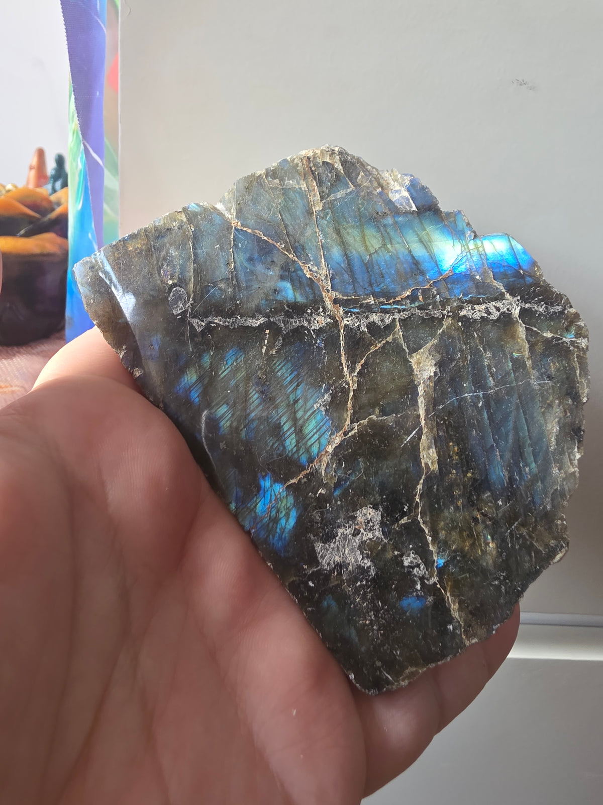 Natural Labradorite Freeform | Blue Green Flash Polished Crystal