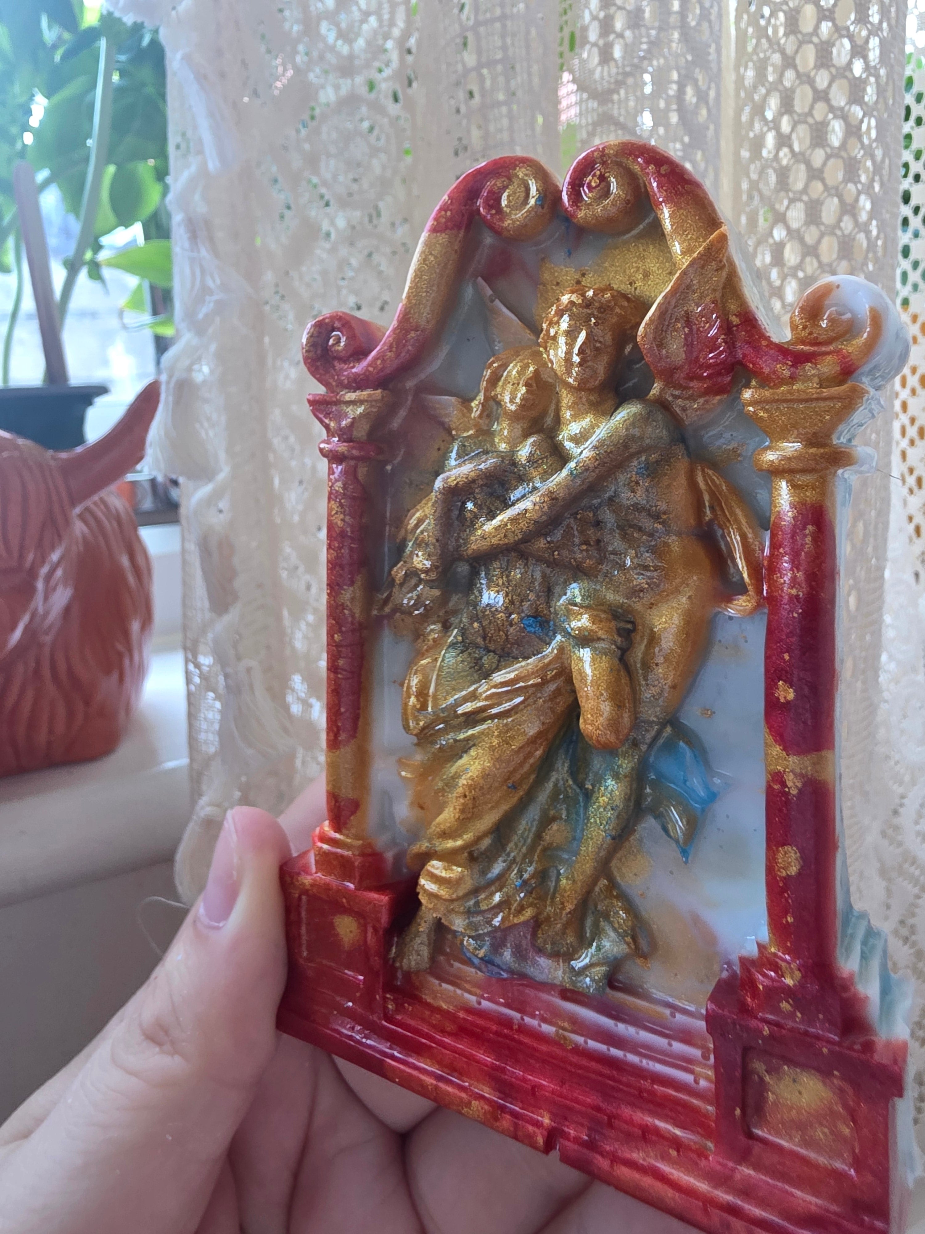 The Guardian Between Worlds | Handmade Resin Angel Sculpture
