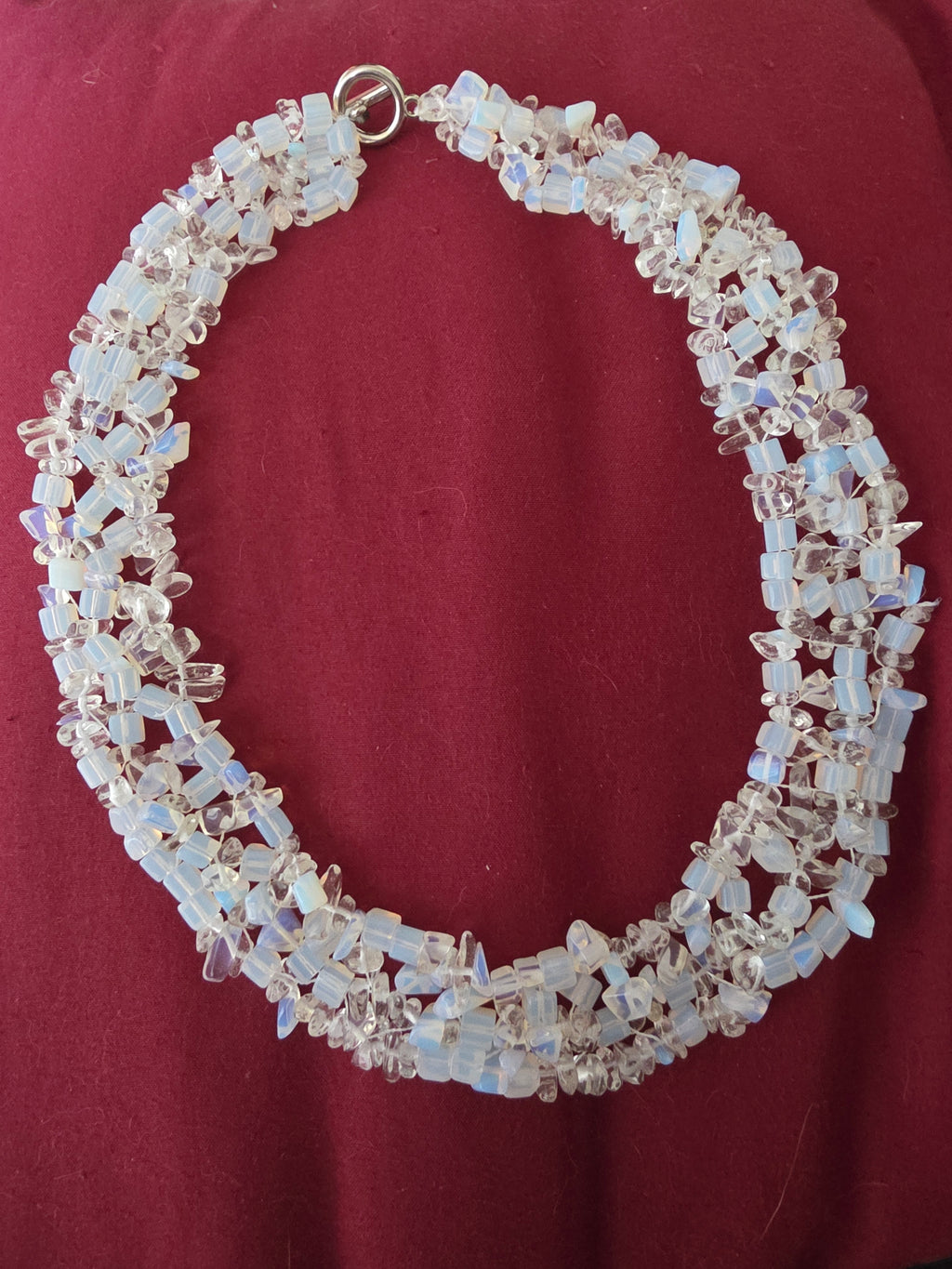 Handmade Clear Quartz & Opalite Multi-Strand Necklace | Ethereal Statement Jewellery