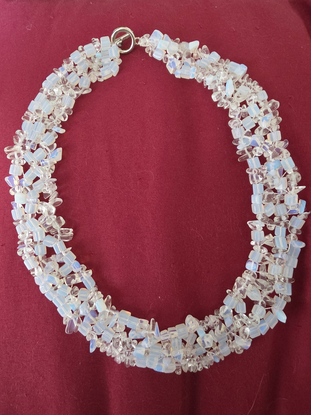 Handmade Clear Quartz & Opalite Multi-Strand Necklace | Ethereal Statement Jewellery