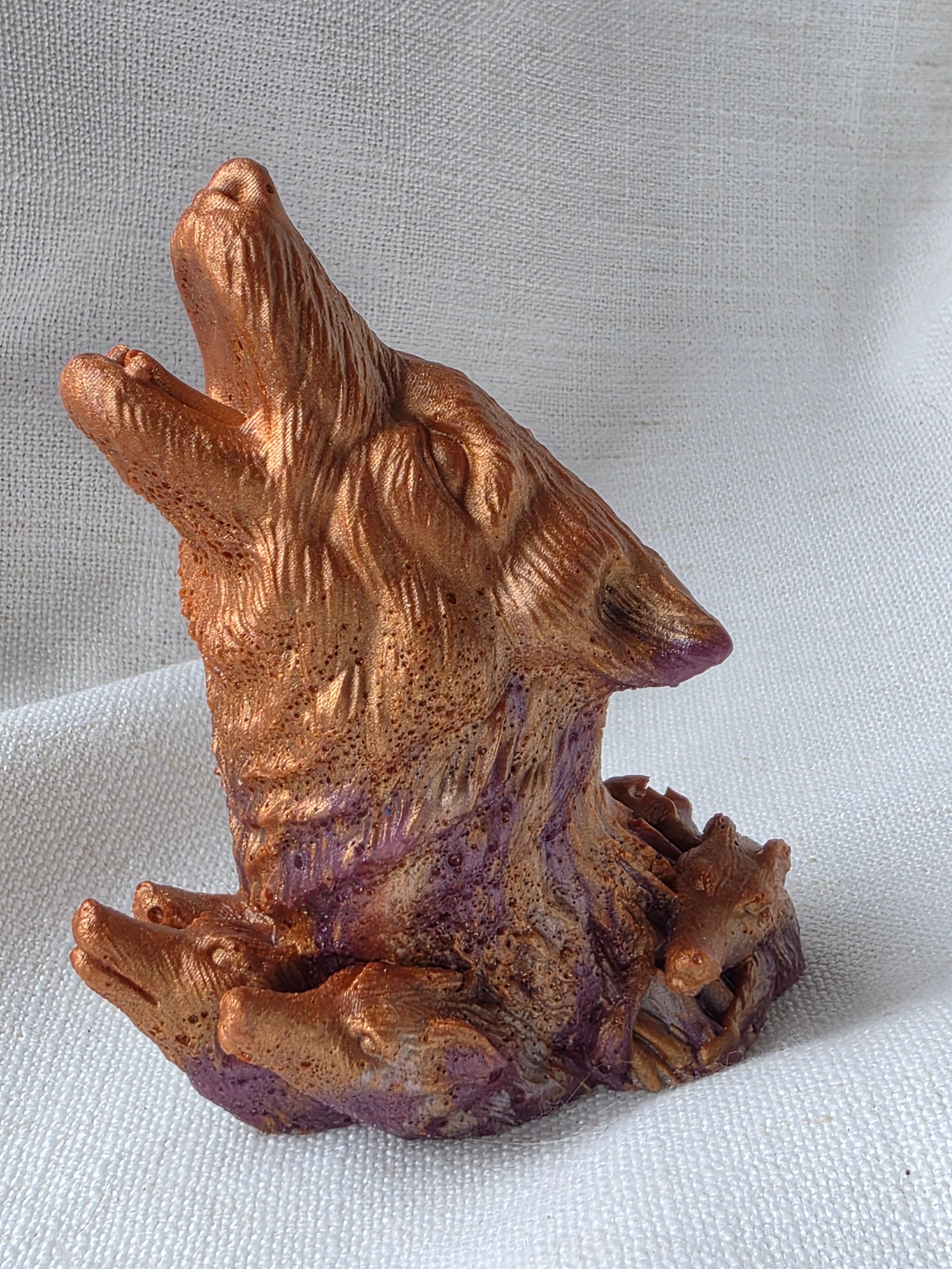 Howling Wolf — Handmade Resin Sculpture