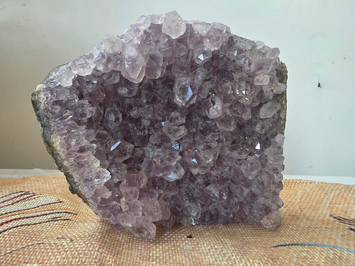 Natural Brazilian Amethyst Cluster | Druzy Crystal Geode Specimen