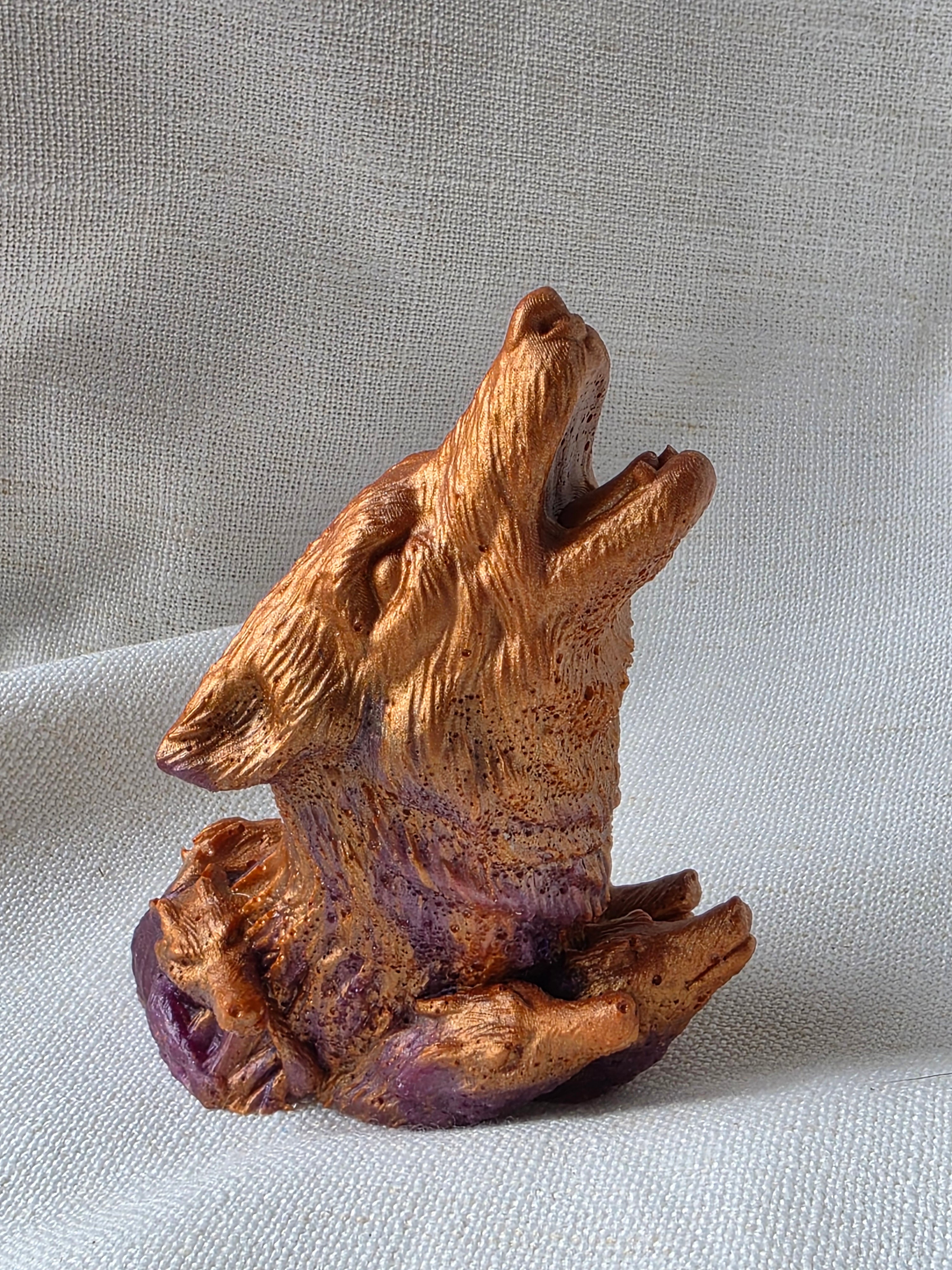 Howling Wolf — Handmade Resin Sculpture