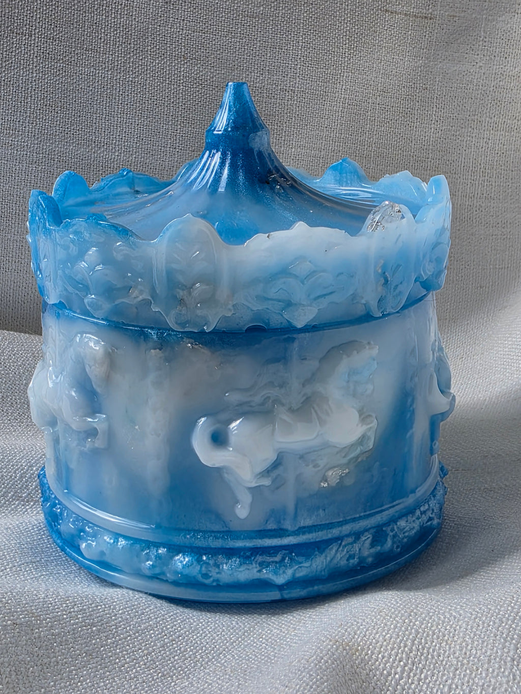 Frozen Ocean Carousel Trinket Box | Handmade Resin Keepsake | Jewellery & Crystal Holder