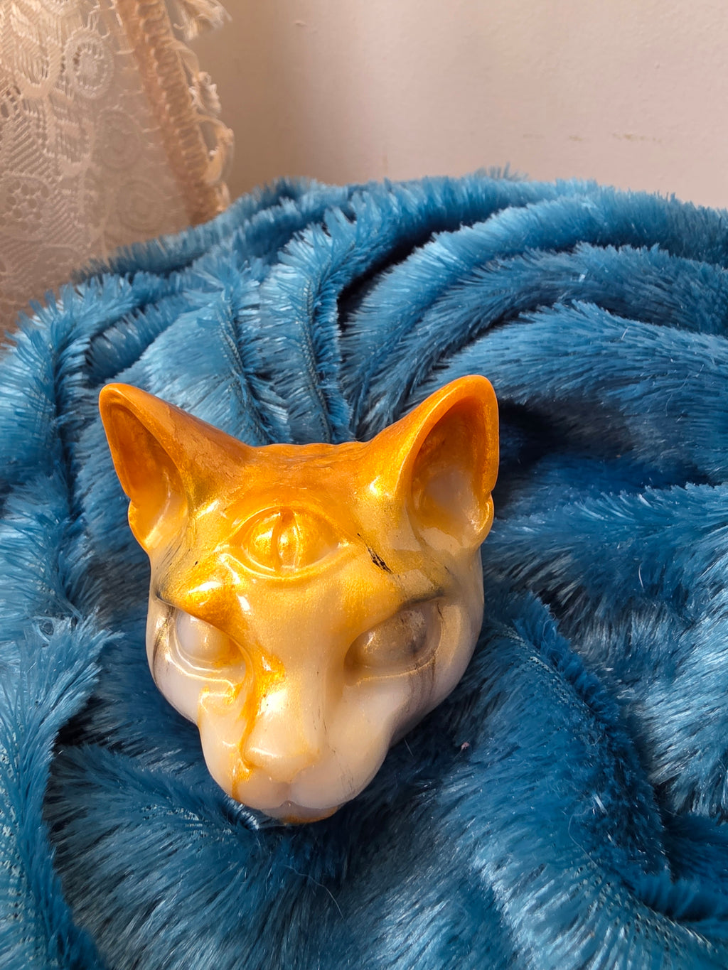 Solar Guardian Sphynx - Handmade statue