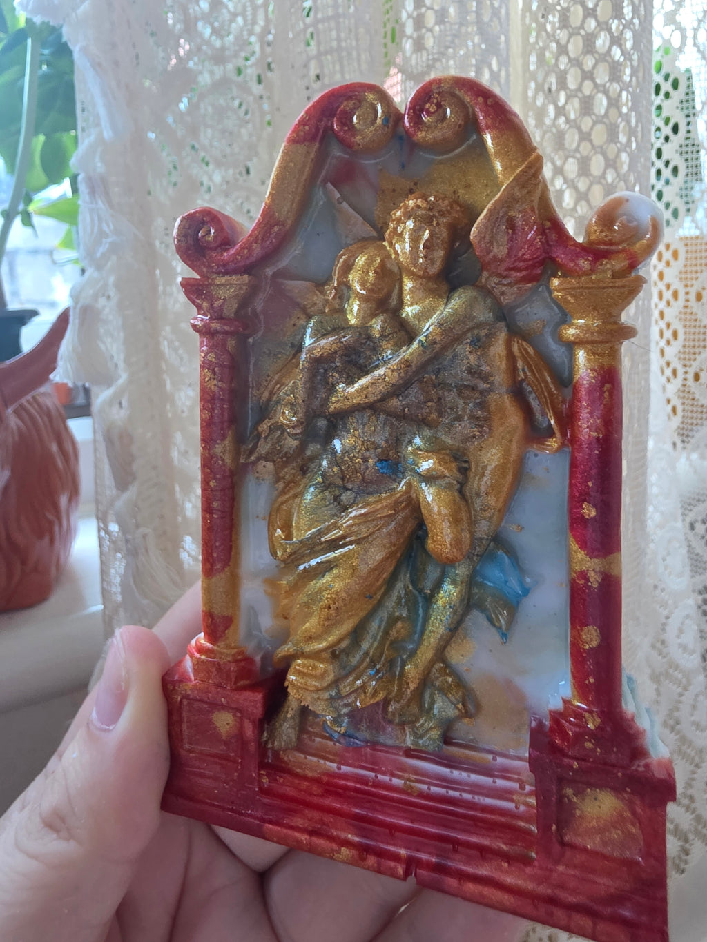 The Guardian Between Worlds | Handmade Resin Angel Sculpture