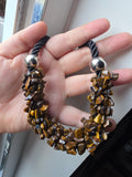 Natural Tiger’s Eye Chip Cluster Necklace | Courage, Protection & Prosperity