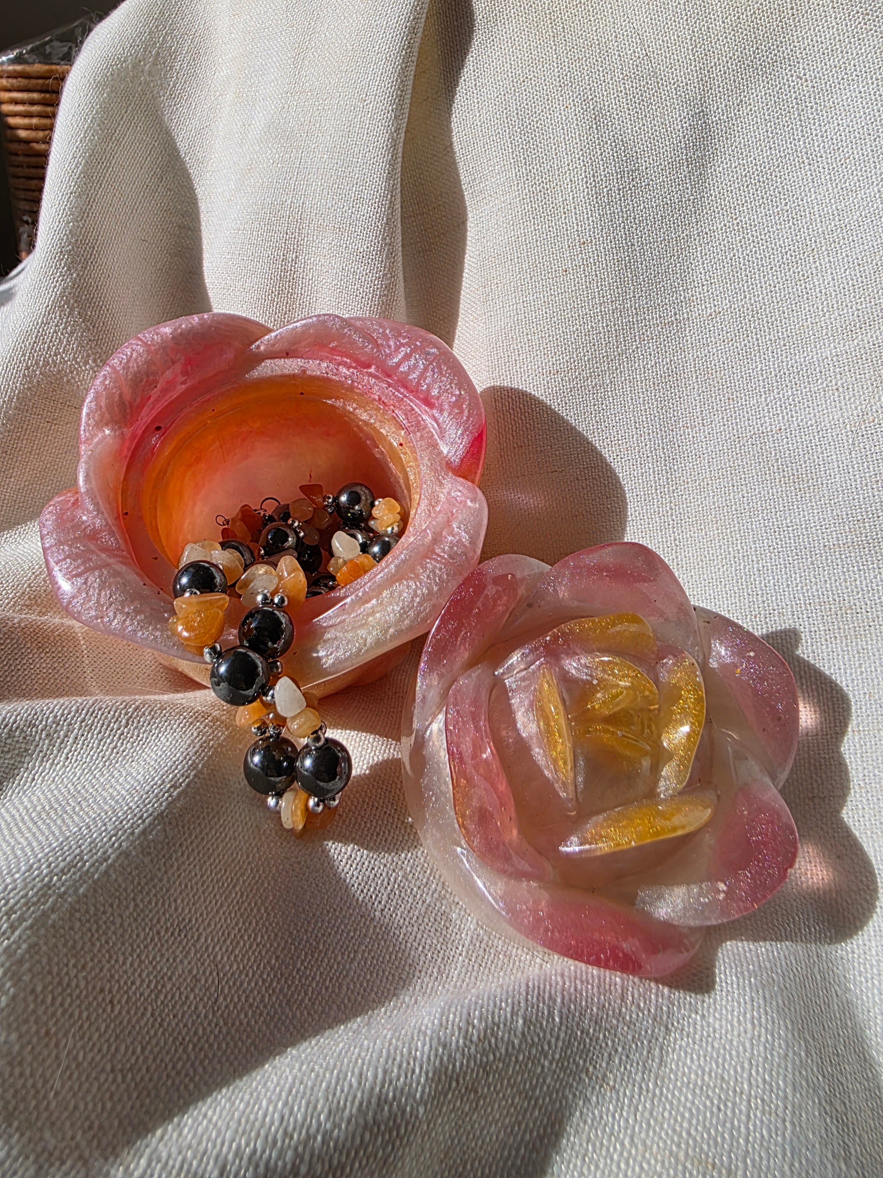 Rose Bloom Trinket Box | Handmade Resin Jewellery Box | Romantic Keepsake & Gift
