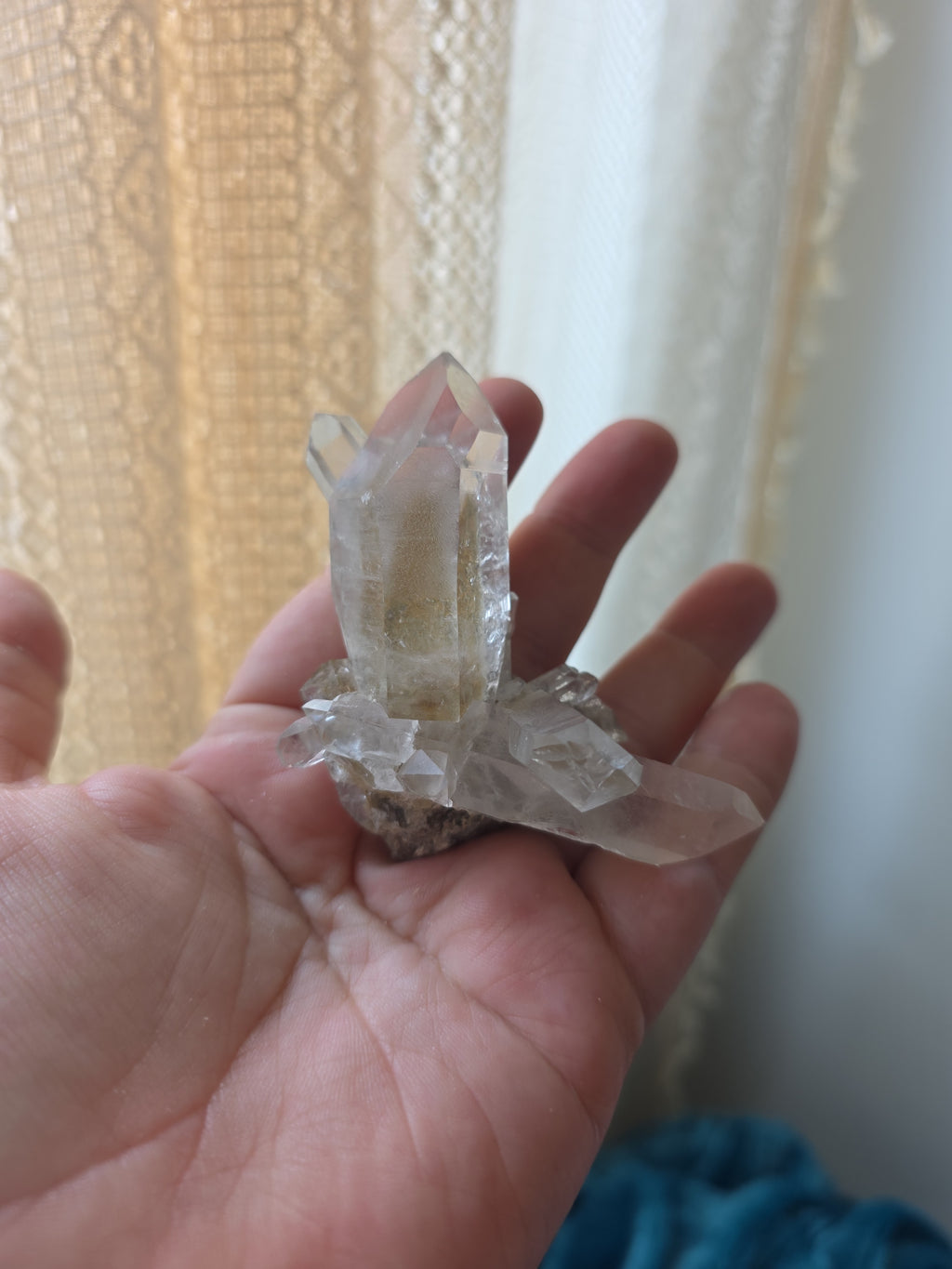 Clear Quartz Cluster with Companion Crystals