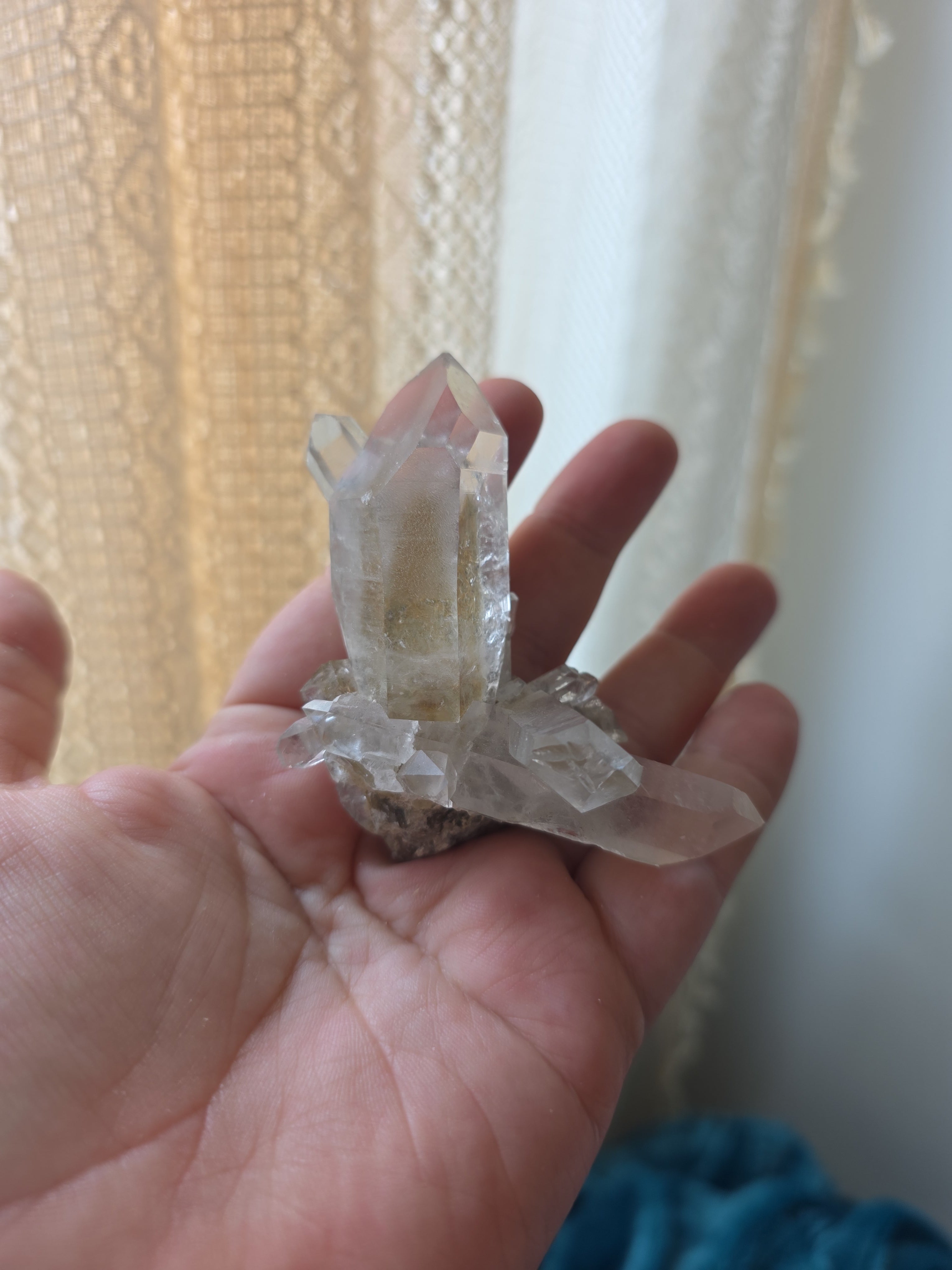 Clear Quartz Cluster with Companion Crystals