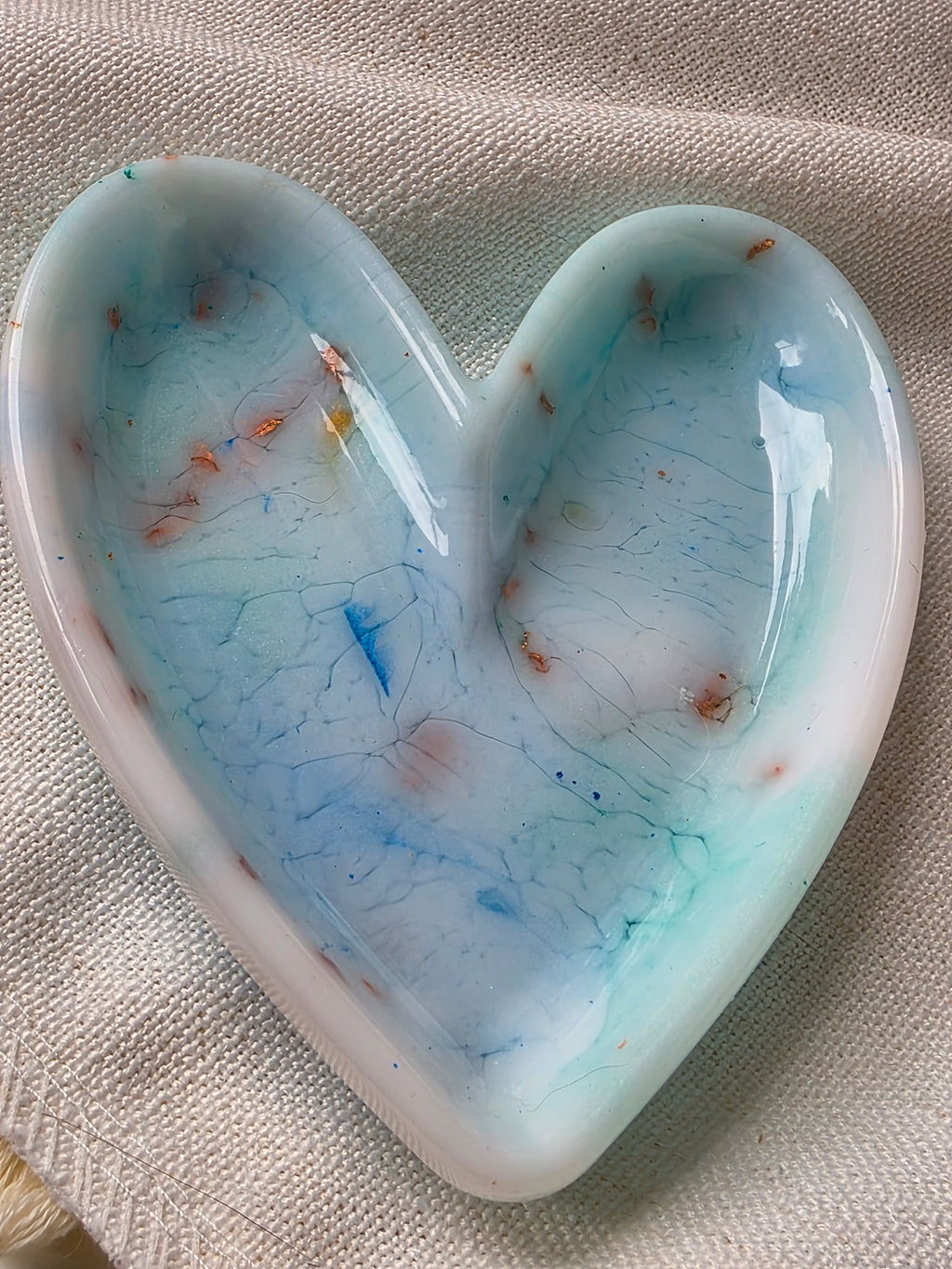 Mini Heart Trinket Dish — Handmade Resin