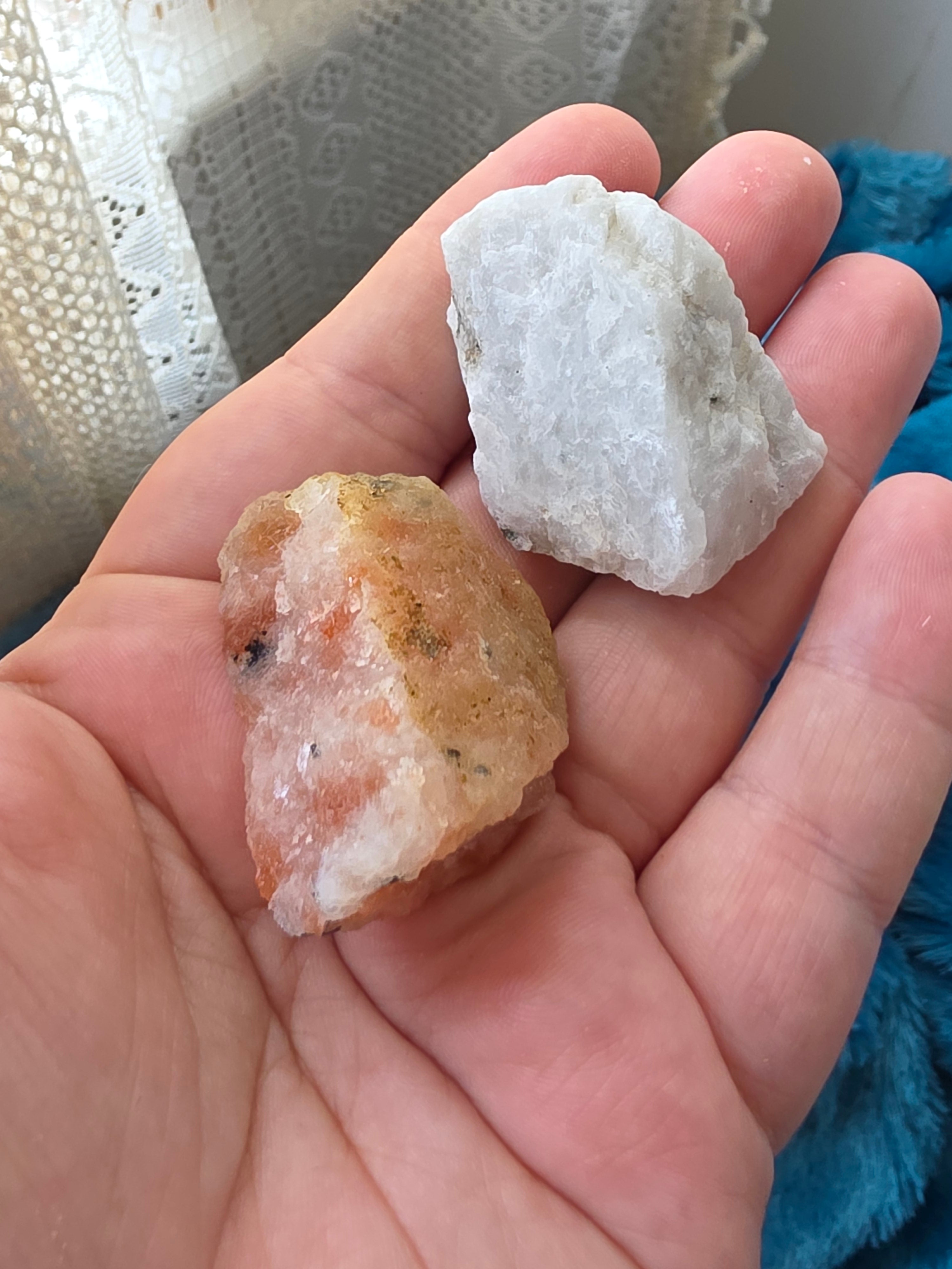 Raw Sunstone & Moonstone Duo