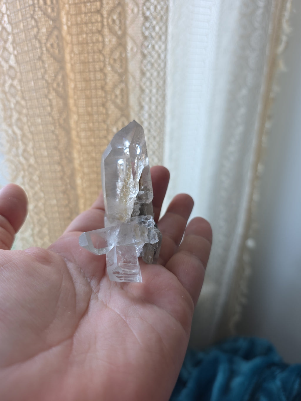 Clear Quartz Cluster with Companion Crystals