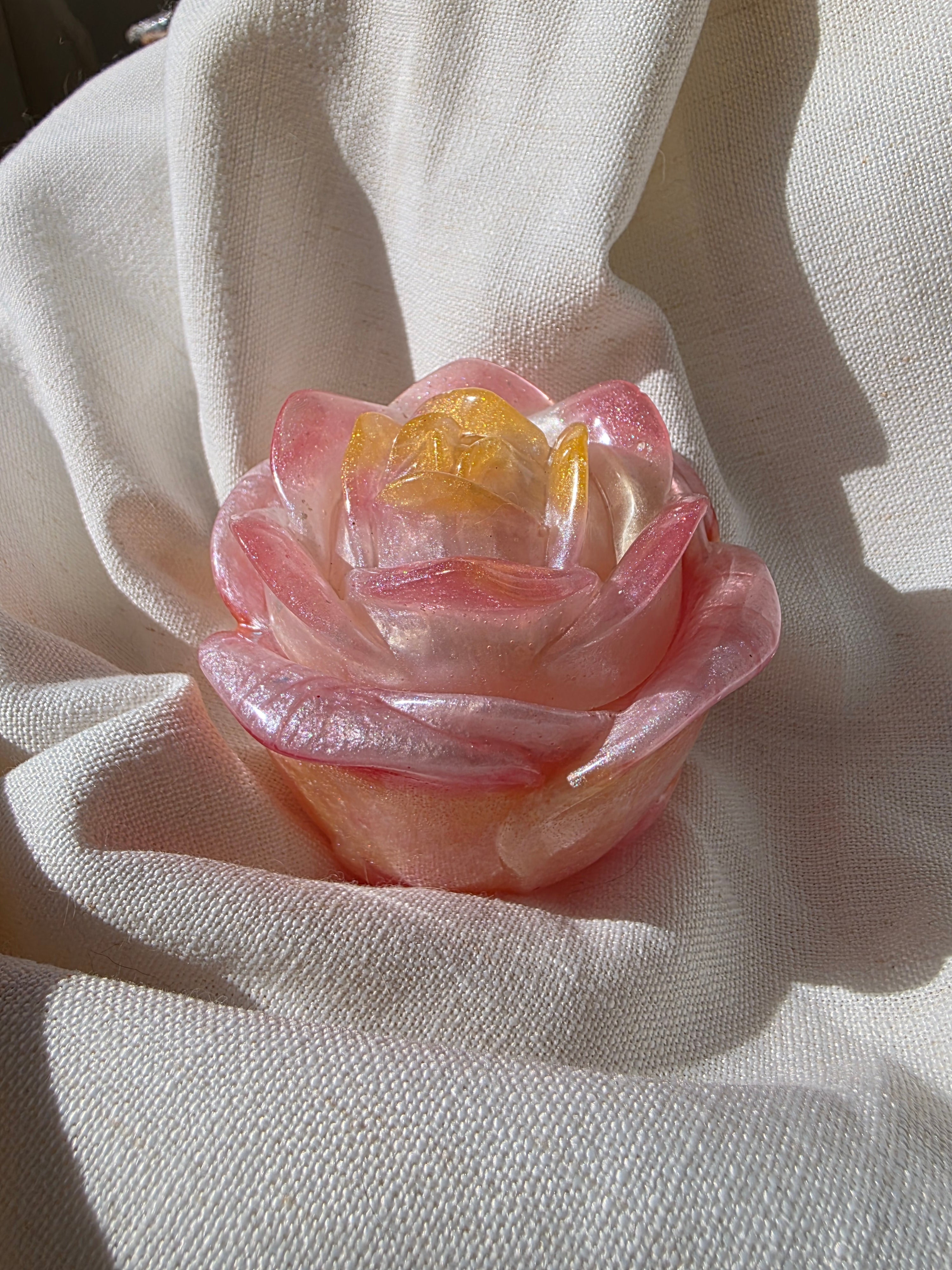 Rose Bloom Trinket Box | Handmade Resin Jewellery Box | Romantic Keepsake & Gift